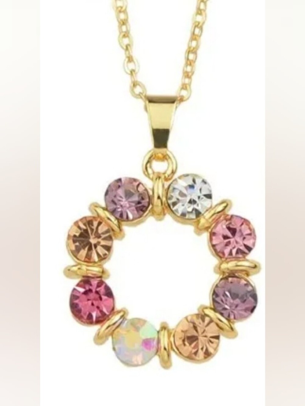 Plunder Multicolor/Clear Faceted Rhinestones Necklace